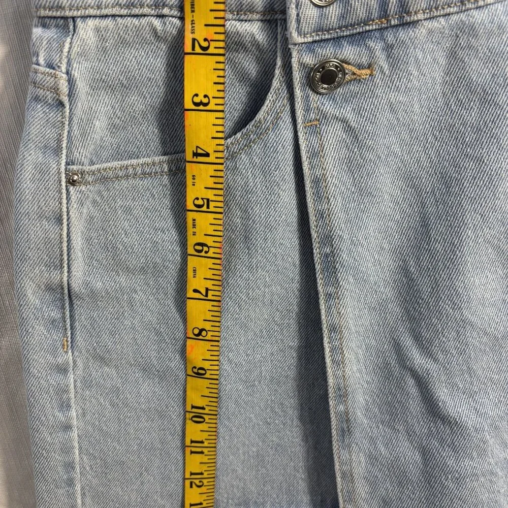 Zara Womens Light Wash Denim High-Waisted Frayed Hem Shorts L - Picture 10 of 10